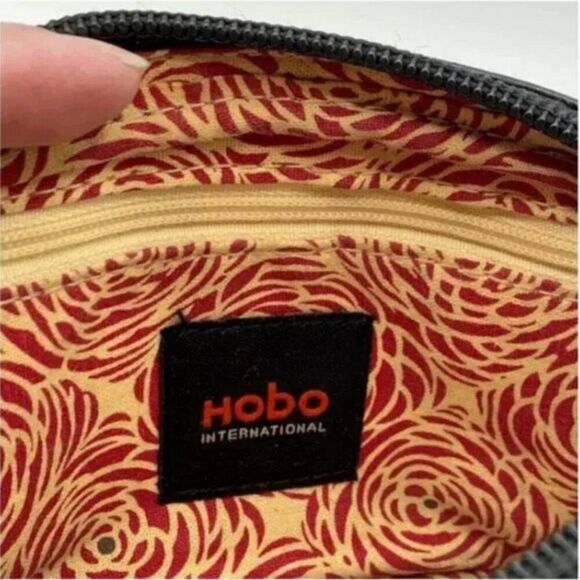 Hobo International Ruched Black Leather Wristlet with Zipper Closure main image 0